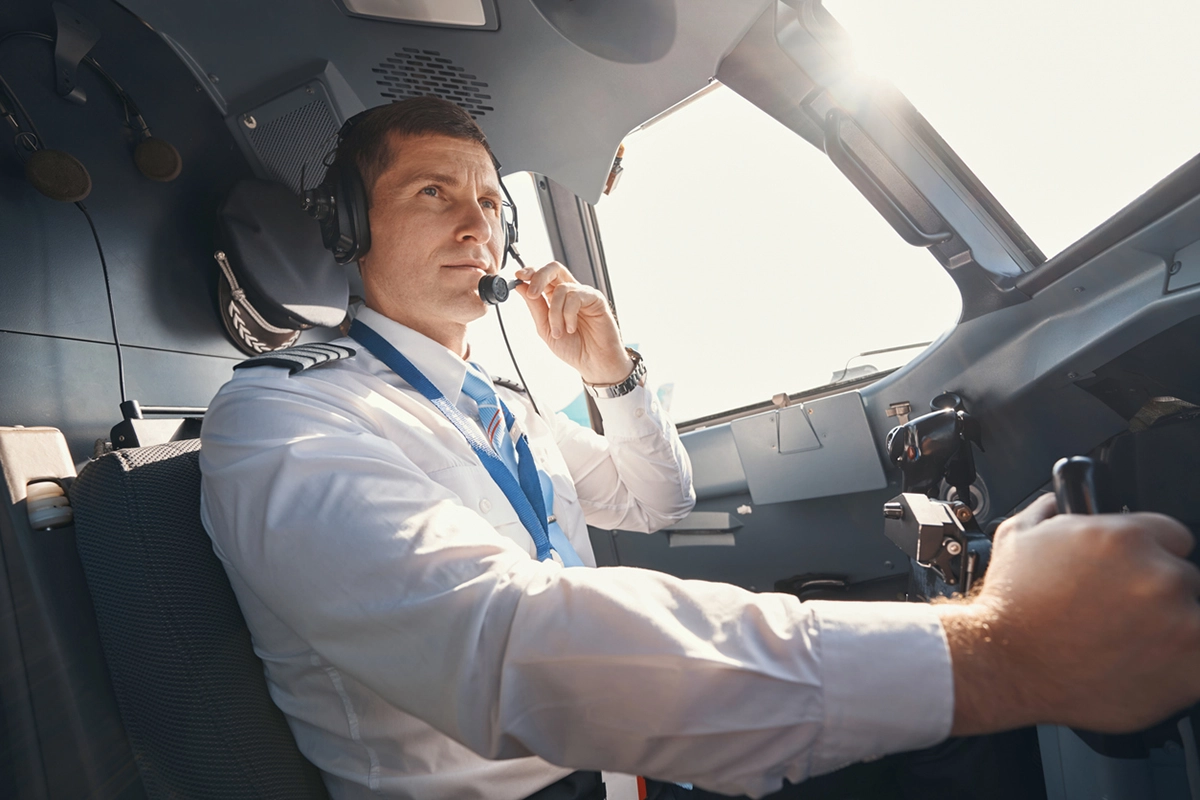 Commercial Pilot in Cockpit